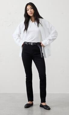 Zara Black Skinny Jeans Moto Biker Goth Whimsygoth Sz 6 High Waist Indie